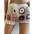 thumbnail image 6 of Michellecmm Women's Knit Crochet Shorts Casual Hollow Out Elastic Waist Drawstring Short Pants Lounge Shorts for Summer, 6 of 9