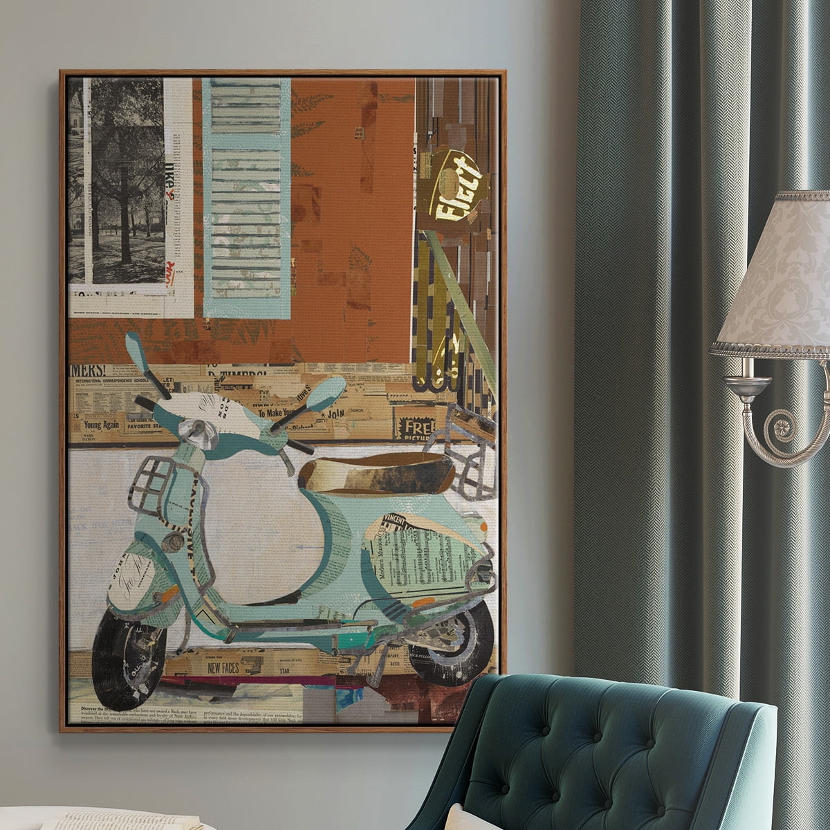 That Vespa Framed Premium Gallery Wrapped Canvas - Ready to Hang