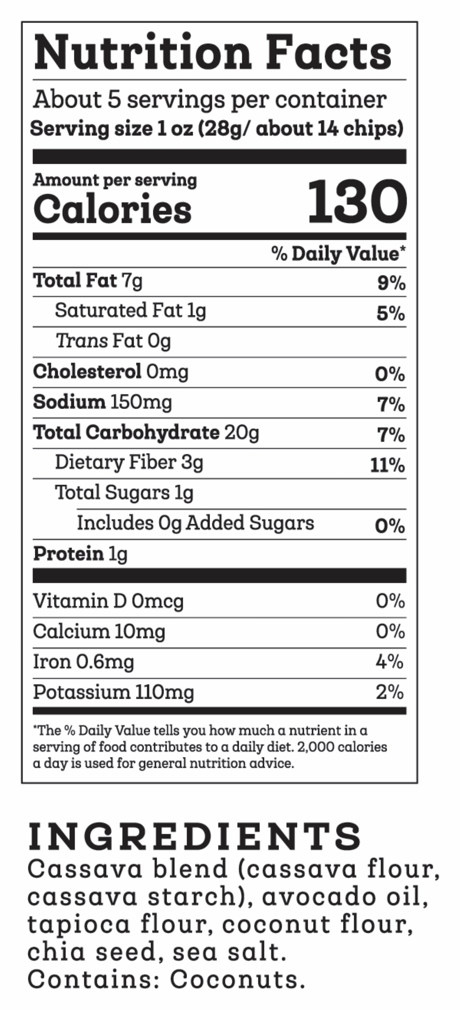 Siete Family Foods Grain Free Tortilla Chips, Sprinkle of Sea Salt, 5 oz