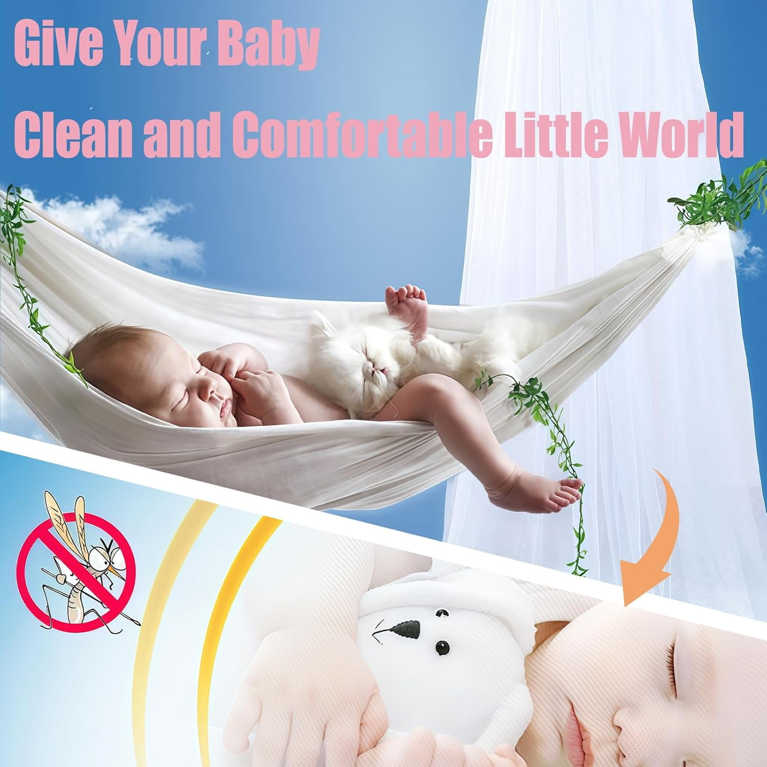 Baby Crib Bed Mosquito Net White