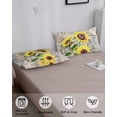 thumbnail image 4 of Sunflowers Pillow Covers King Size, Botanical Floral Farmhouse Retro Wood Grain Soft Bed Throw Pillowcases Breathable Cooling Long Lumbar Body Pillow Sham Cover for Bed Sofa 20''x40'', 4 of 7