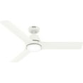 thumbnail image 3 of Hunter - Aeronaut  Indoor/Outdoor Ceiling Fan With Light, Remote, 52-inch, Matte White, Modern-style, 6-speed DC Motor, Energy Star, WiFi Smarthome, 52928, for Porches, Bathrooms, 3 of 19