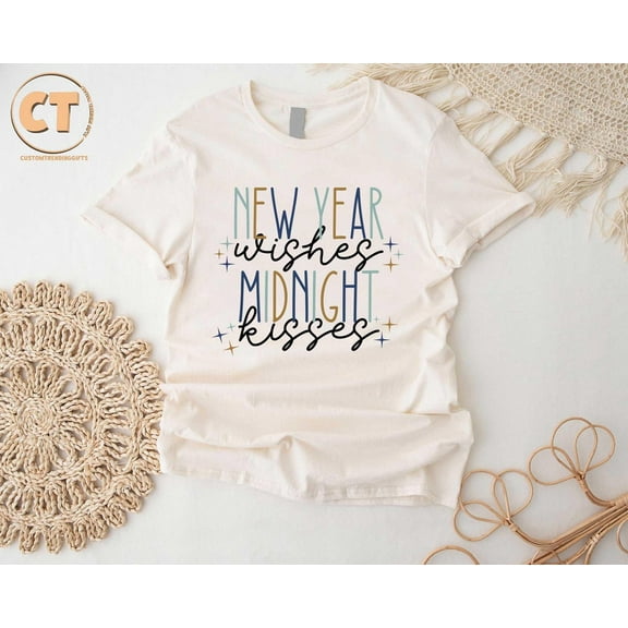 New Year Wishes Midnight Kisses Shirt, Cheers To The New Year Shirt, New Years Eve Gift Shirt, Hello 2026 Shirt, New Year Wishes Shirt TSHIRT All Size S-5XL