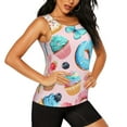 thumbnail image 2 of Fotbe Cupcakes and Donuts Womens Loose Fit Casual Flowy Slim-Fit Tank Tops Athletic Round Neck Trendy Sleeveless Summer Tops for Gym and Yoga-Small, 2 of 9