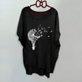 thumbnail image 2 of Plus Size Dandelion Print Shirt for Women Casual Baggy Summer Cotton T-shirt Simple Classic Crew Neck Pullover Tops, 2 of 4