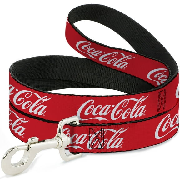 The Coca-Cola Company Pet Leash, Dog Leash, Coca Cola Script Logo Red White, 4 Feet Long 1.0 Inch Wide