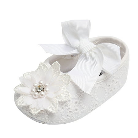 

Wesracia Toddler Shoes Baby Girl Shoes Slip-On Butterfly-knot Flower Solid First Walkers Kid Shoes