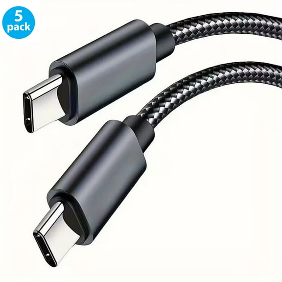 USB-C to USB-C Cable 60W [5-Pack 3ft], USBC Type C Charging Charger Cord Compatible with Samsung Galaxy S22/S21/S20 Ultra, Note 20/10, MacBook Air, iPad Pro, iPad Air 4, iPad Mini 6, Grey