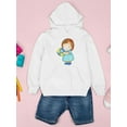 thumbnail image 3 of Girl Holding A Ball Hoodie Juniors -Image by Shutterstock,  Medium, 3 of 4