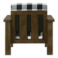 thumbnail image 3 of Furniture of America Tally Brown Wood Finish and Plaid Fabric Accent Chair, 3 of 7