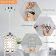 thumbnail image 2 of Depuley Modern Crystal Pendant Lighting Chrome Finished Hanging Light Fixture Cord Adjustable, E26 Base, 2 of 6