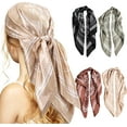 thumbnail image 2 of 4PCS Head Scarf for Women, 35" Satin Square Hair Scarves Silk Like Scarf Bandana for Hair Wrapping at Night, 2 of 7