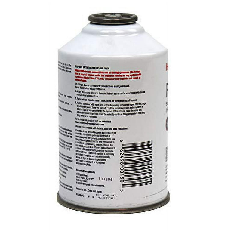 Honeywell R1234YF Automotive Refrigerant, HFO-1234yf 8oz Cans, Low