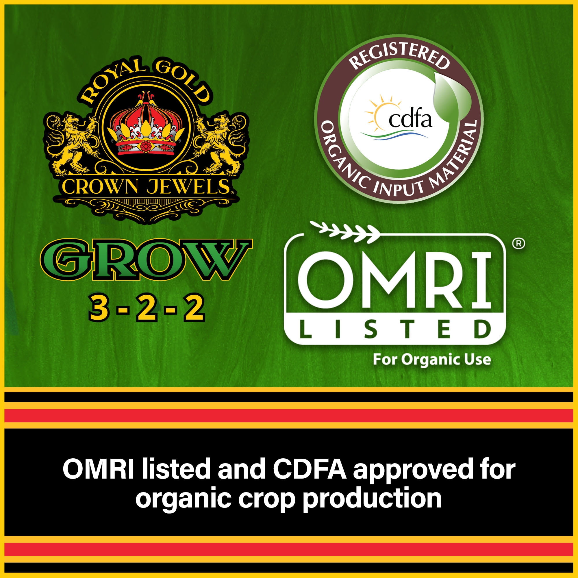 Royal Gold Crown Jewels Organic Grow 3-2-2 Dry Soluble Fertilizer, 40 lbs