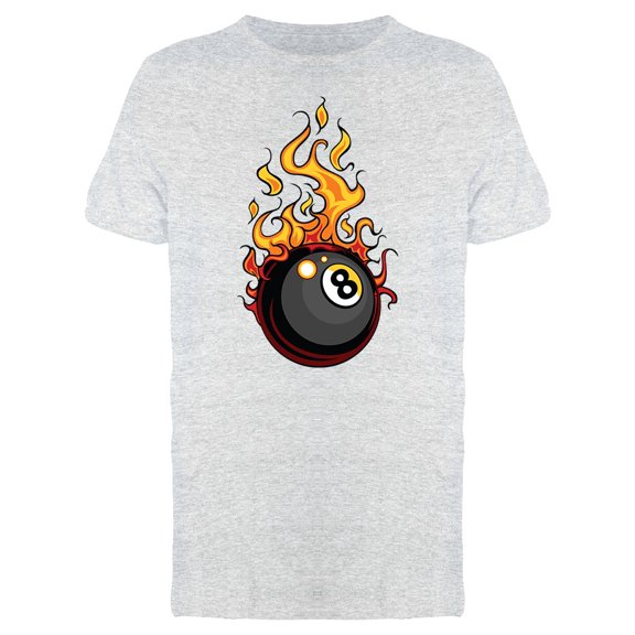 Flaming Billiard Eight Ball Logo Tee Men's -Image by Shutterstock