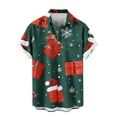 thumbnail image 5 of Muscularfit Christmas T-Shirts for Men Party Green Funny Birthday Shirt Button Up Short Sleeve Collared Christmas Shirts,L, 5 of 6