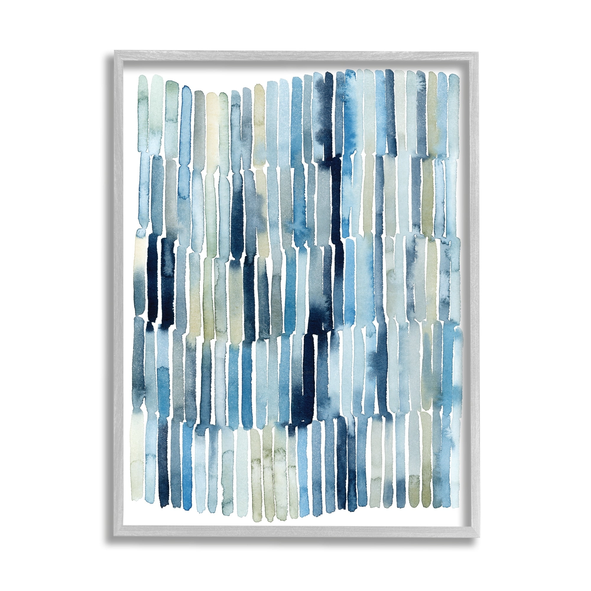 Stupell Industries Nautical Inspired Abstraction Blue Beige Blocked Lines Painting Framed Art Print Wall Art, 24x30, By Grace Popp