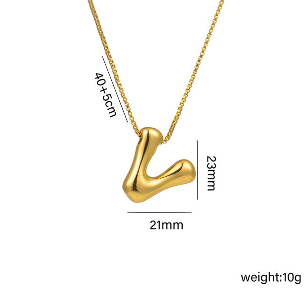 Collar Colgante Inicial, Dije Alfabético, Joyería en Aleación con Baño Electrolítico con Letra para Mujeres, Niñas