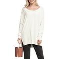 thumbnail image 1 of Doublju Women's Long Sleeve Round Neck Loose Fit Knit Sweater with Plus Size, 1 of 3