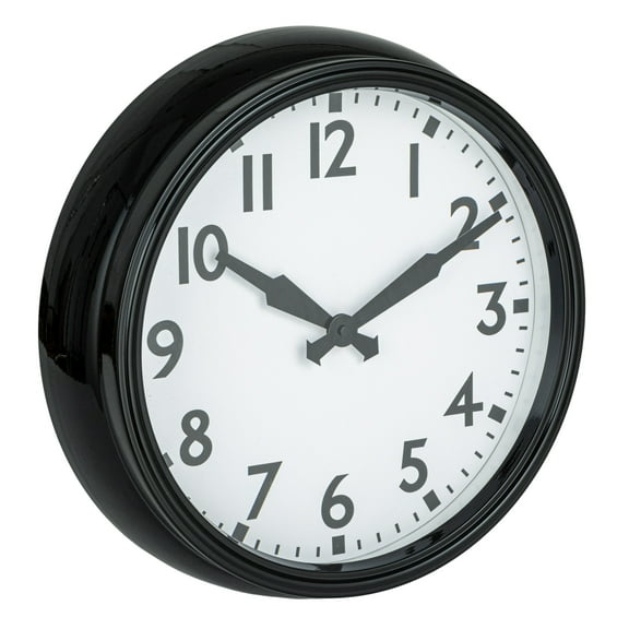 Creative Co-Op Timeless Contrast Round Wall Clock, Black and White