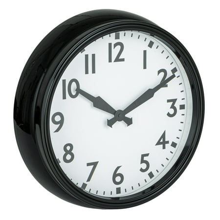 Creative Co-Op Timeless Contrast Round Wall Clock, Black and White