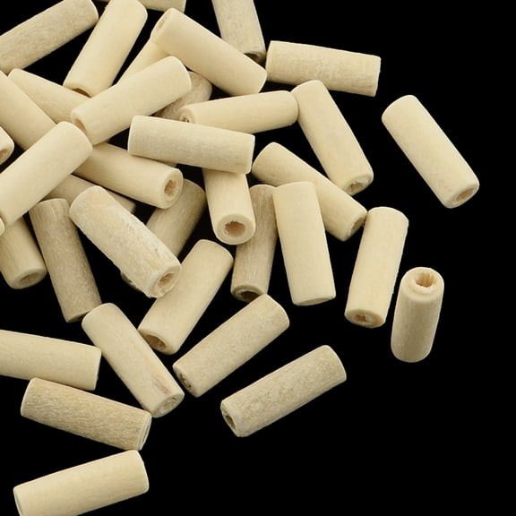 Undyed Natural Wood Tube Beads Lead Free Moccasin 12x4mm Hole: 2mm about 5000pcs/500g