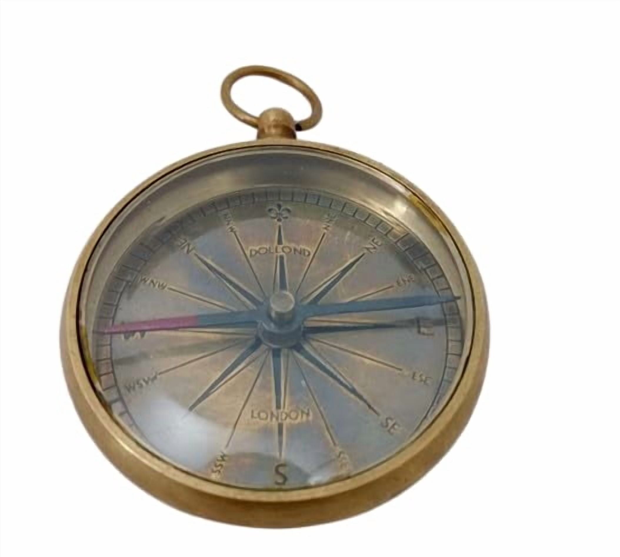 Maritime treasures Vintage Brass Pocket Compass Antique Style Nautical Navigation Compass for Hiking, Travel, Decor & Gift