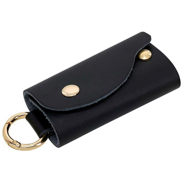その他 LEATHER KEYCHAIN & CERAMIC CASE SET Hillman 5040531 Leather Keychain Card Holder, Assorted Black