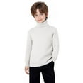 thumbnail image 4 of Taqqpue Toddler Kids Boys Girls Turtleneck Sweater Solid Color Long Sleeve Shirts Tops Casual Knitted Slim Fit Pullover Blouse Tee, 4 of 9