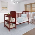 thumbnail image 3 of Dream On Me Anna 3-in-1 Convertible Crib with Changing Table Cherry, Changing Pad Included, Converts from Baby Crib to Toddler Bed, Day Bed and Kids Sofa, Three Adjustable Mattress Height Positions, 3 of 12