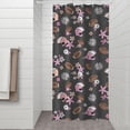 thumbnail image 2 of Gray Football and Flowers Pattern Shower Curtain 36"x72" ,Bathroom Decorative Shower Curtains Set with 12 Hooks,Modern Waterproof Washable Shower Curtain, 2 of 6