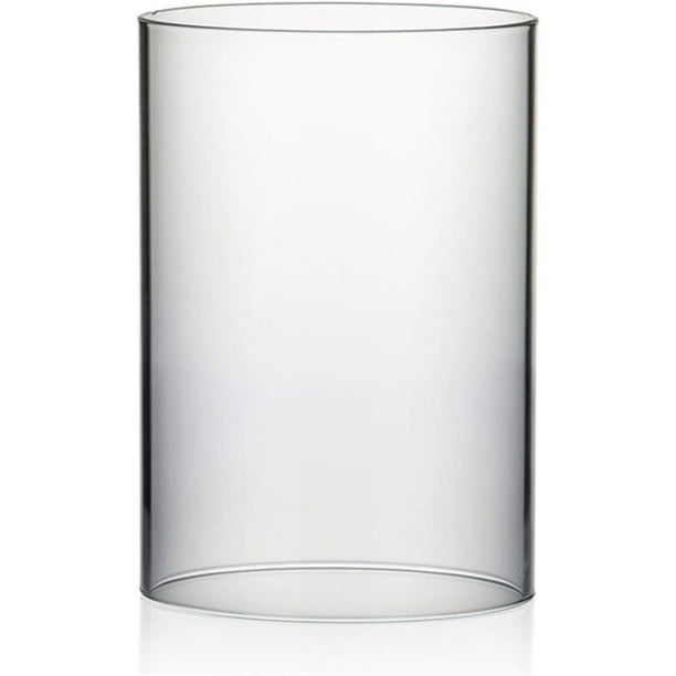 Candle Holder Sleeve, Wide 5.5", Height 8", Clear Glass Cylinder Candleholder, Chimney Tube