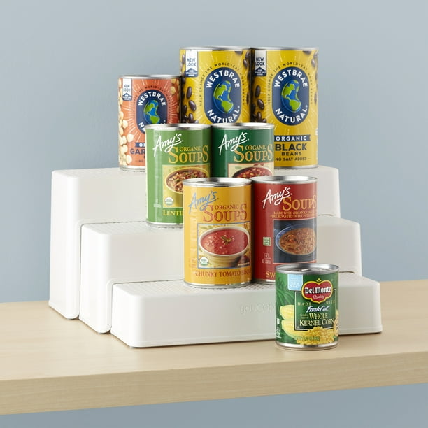 YouCopia Shelf Steps 3Shelf Can Organizer, White