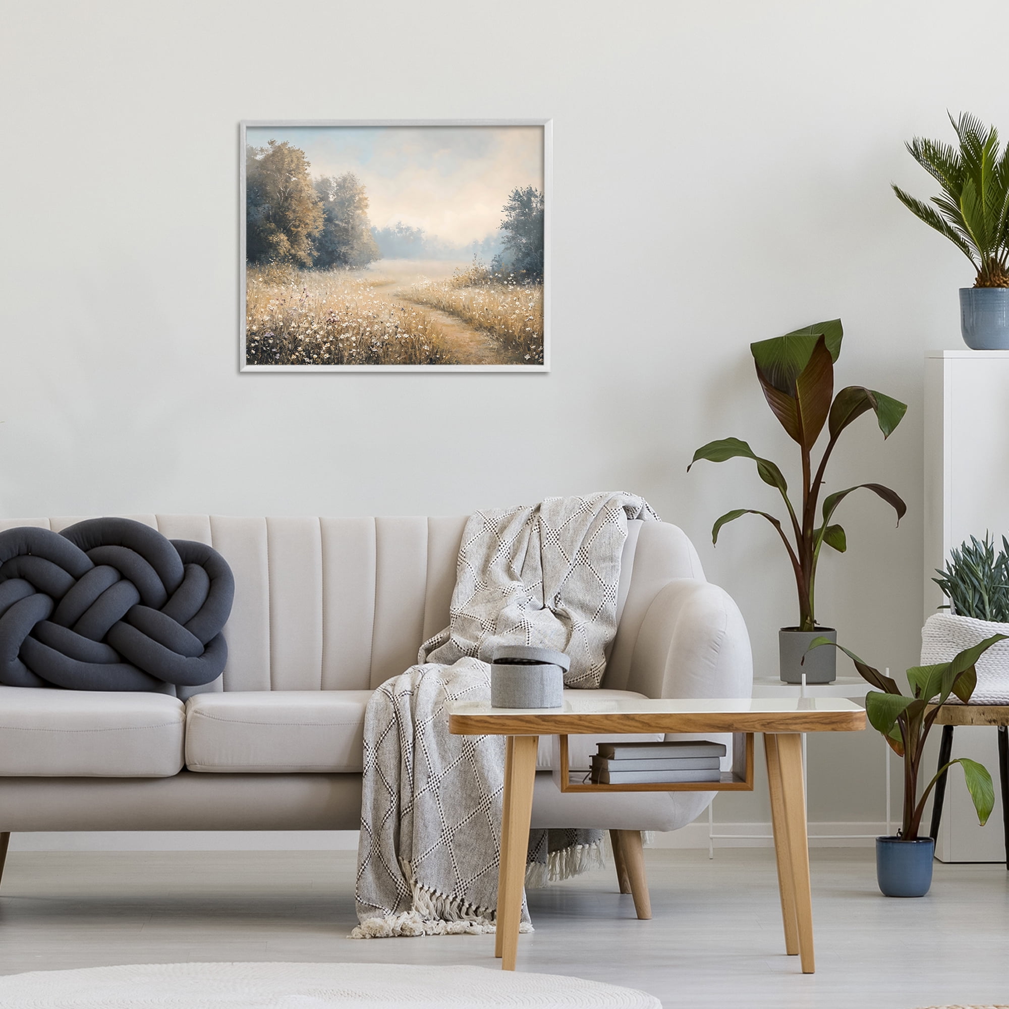 Stupell Industries Wandering Wildflower Path at Dawn White Framed Giclee Art, design by Creative Studio