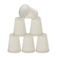thumbnail image 1 of Aspen Creative 32656-6 Small Hardback Empire Shape Chandelier Clip-On Lamp Shade Set (6 Pack), Transitional Design in Flaxen, 4" bottom width (2 1/2" x 4" x 5" ), 1 of 7