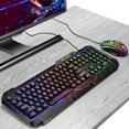 thumbnail image 2 of Teclado para juegos Crack Retroiluminación LED Luminoso 104 teclas Teclado ajustable con cable, teclado K620 Eigraketly EL001702-02B, 2 of 2