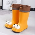 thumbnail image 2 of Hpapadks Toddler Girl Rain Boots Rainy Cute Cartoon Big Eye Lightweight Non Slip Water Shoes With Adjustable Drawstring Soft Spring Summer Fall Orange 7-8 Y, 2 of 4