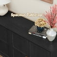 thumbnail image 3 of CBJCBJ Mid-Century 58'' Wood 4 Door Sideboard Buffet Cabinet for Living Dining & Bedroom (Black), 3 of 11