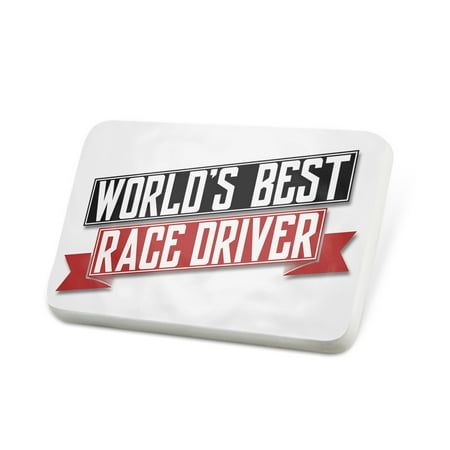 Porcelein Pin Worlds Best Race Driver Lapel Badge –