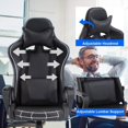 thumbnail image 3 of Comfy Rolling Video Game Chair for Adults, Ergonomic Office Chair with Lumbar Support, Height Adjustable Reclining Gaming Chair for Office, Home, Bedroom, Black, 3 of 7