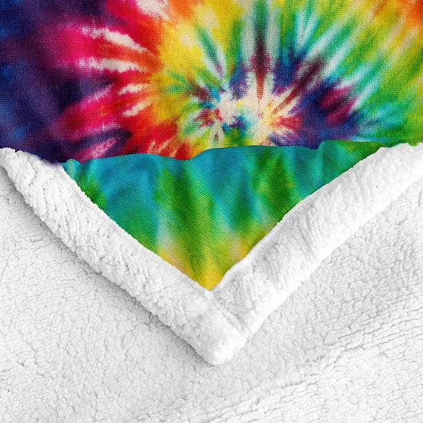 HHHC Rainbow Throw Blanket Tie Dye Blanket Pink Blue Spiral Tie Dye Design Soft Warm Sherpa Fleece Blanket for Bed Couch Sofa Boys Girls Throw Blanket Rainbow Throw 50 x60 Walmart