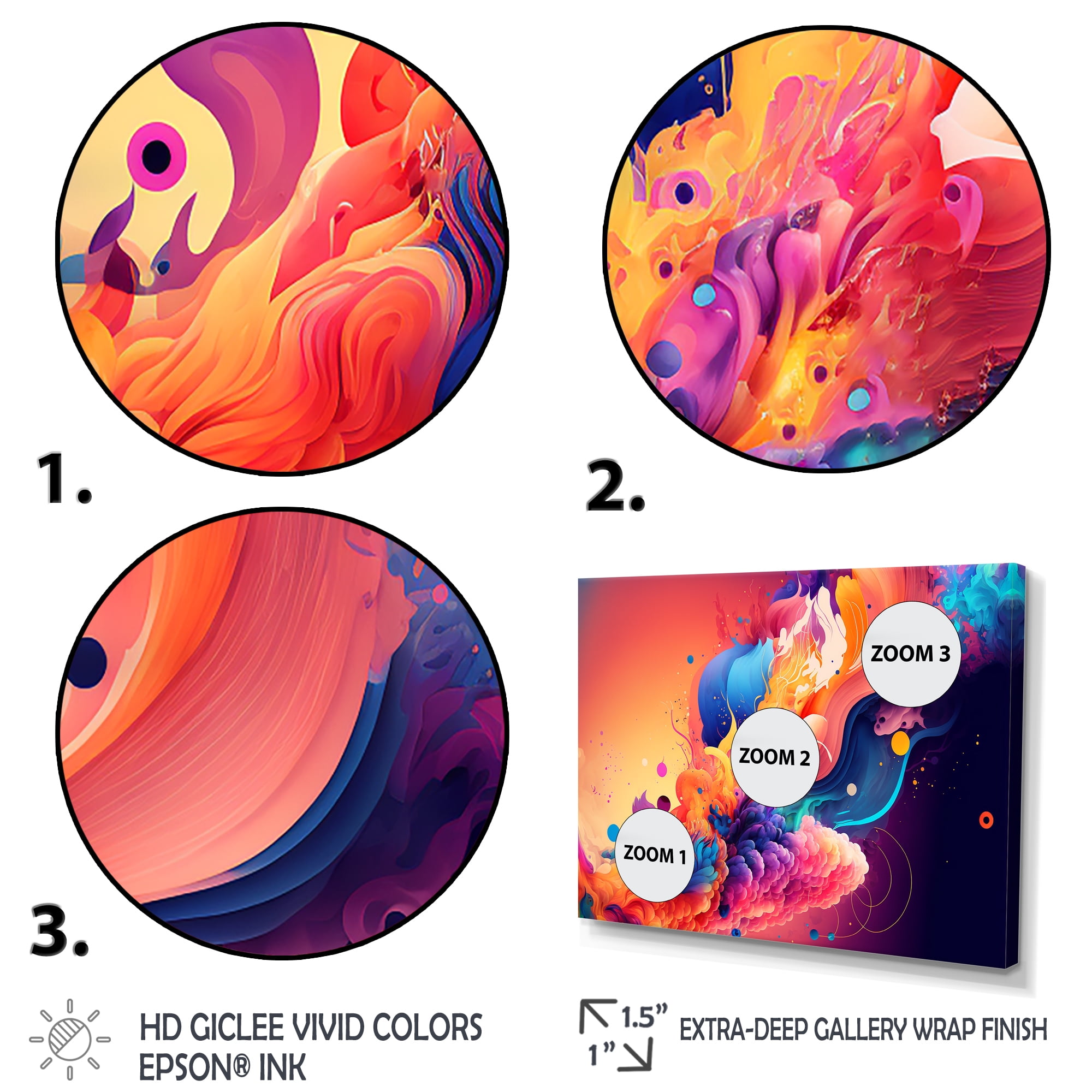 Designart Vibrant Color Explosion II Canvas Wall Art