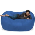 thumbnail image 5 of Theater Sacks LLC Large Memory Foam Microsuede Bean Bag Chair Loveseat Black Micro Suede, 5 of 5