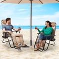 thumbnail image 7 of FlexWave Zero Gravity Outdoor Reclining Lounge Chair with Headrest & Cup Holder – Foldable Lawn, Poolside, Beach, Camping Chair (1 Pack), 7 of 7