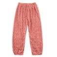 thumbnail image 5 of Tiweut Women 2 Piece Pajamas Solid Color Jacquard Flannel Winter Long Sleeve Top and Pants Sleepwear Clothes, 5 of 8