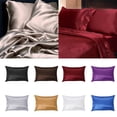 thumbnail image 4 of JINSIJU 2Pcs Silk Satin Pillowcase Comfortable Bed Solid Color Pillow Cover, 4 of 5