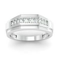 thumbnail image 3 of 0.25 CT Sterling Silver White Diamond Mens Wedding Anniversary Band, Size 9, 3 of 4