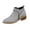 Gray, variant on Ankle Boots for Women Trendy Side Zipper Chunky Heel Booties Casual Comfortable Pointed Toe Fall Boots 43