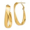 thumbnail image 5 of 14K Yellow Gold High Polished 7mm Twisted Oval Omega Back Hoop Earrings, 5 of 7