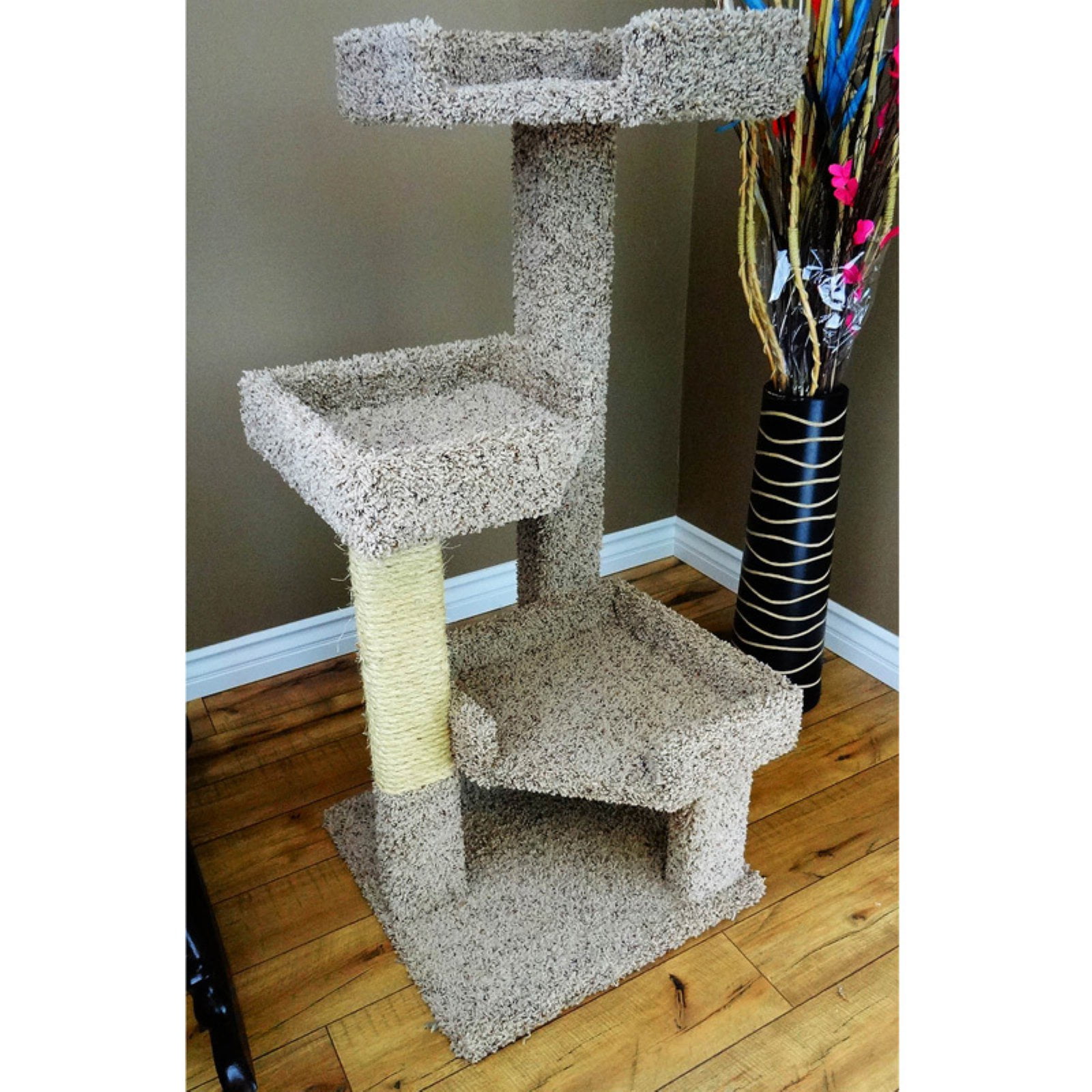 New Cat Condos 46 in. Triple Kitty Pad Cat Tree